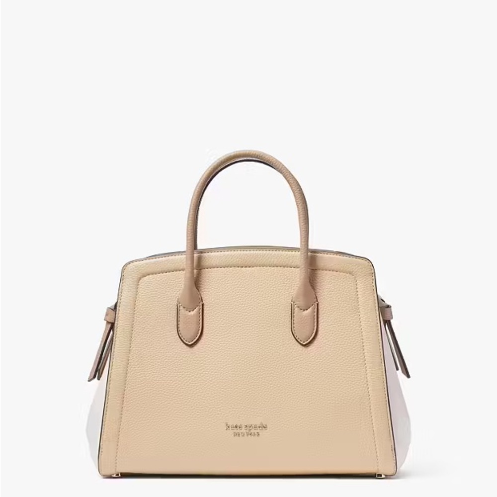 Kate Spade New York Knott Colorblocked Medium Satchel in Pebbled Leather Handbag
